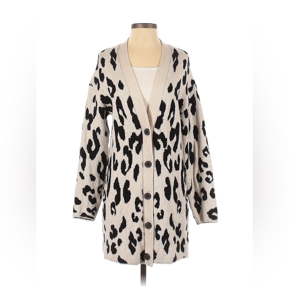 Something Navy Leopard Cardigan Sweater